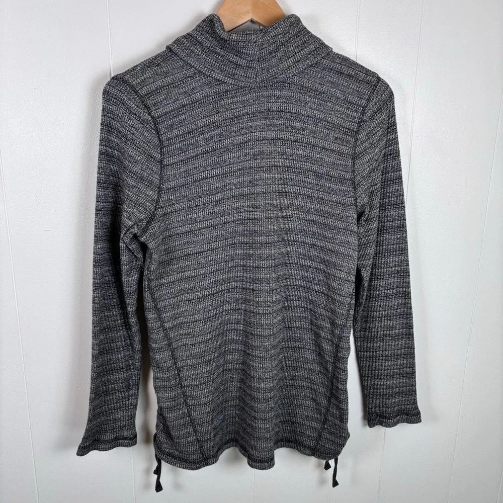 J.Jill Women's Large Gray  Waffle Knit Cowl Neck Long Sleeve Sweater‎  Top